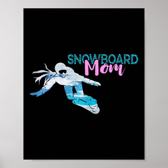 Snowboarding Snowboard Mamma Krona Snowboarder Win Poster (Framsidan)