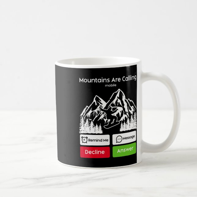 Snowboarding Snowboard Mobile Mobil Visning Mounta Kaffemugg (Höger)