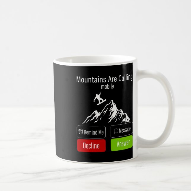 Snowboarding Snowboard Mobile Mobil Visning Mounta Kaffemugg (Höger)