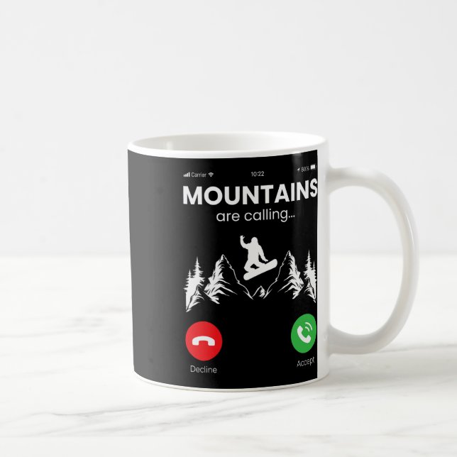 Snowboarding Snowboard Mobile Mobil Visning Mounta Kaffemugg (Höger)