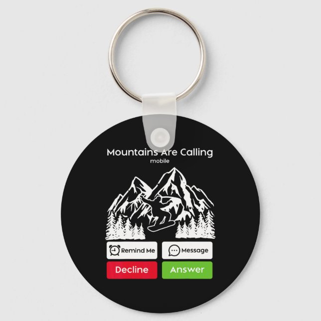 Snowboarding Snowboard Mobile Mobil Visning Mounta Nyckelring (Framsida)