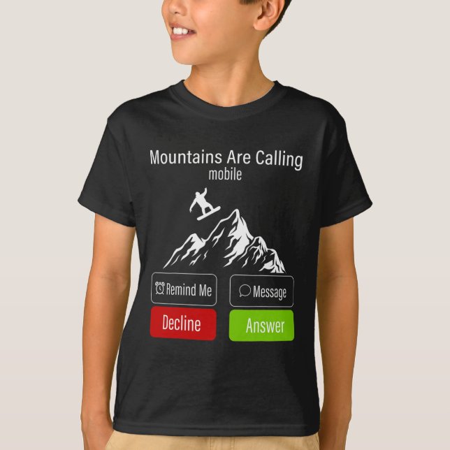 Snowboarding Snowboard Mobile Mobil Visning Mounta T Shirt (Framsida)