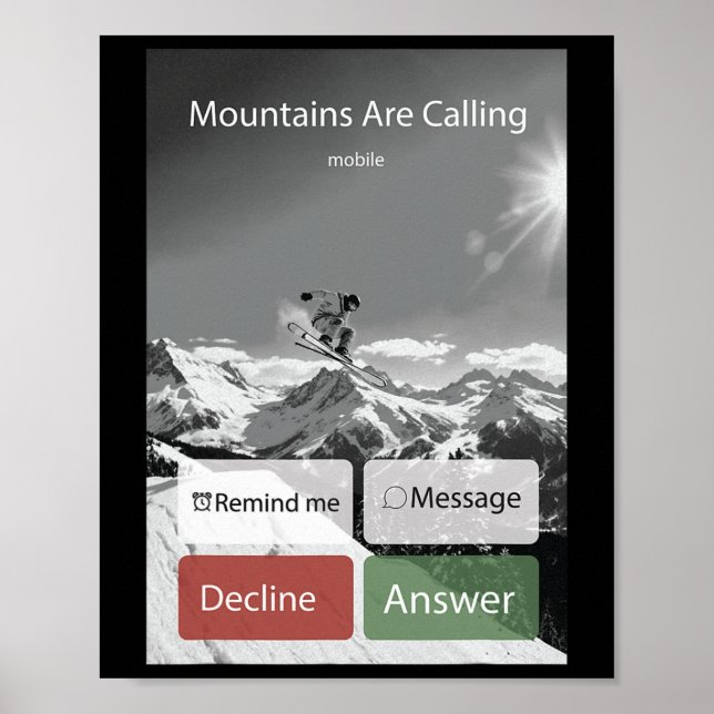 Snowboarding Snowboard Mobile Mobil Visning Vintag Poster (Framsidan)