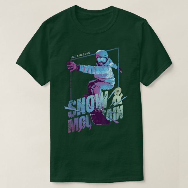 Snowboarding Snowboard Mountain Graphics T Shirt (Design framsida)