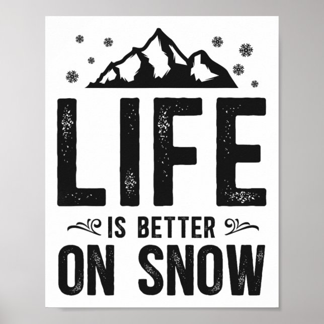 Snowboarding Snowboard Mountain Ski Skiing Poster (Framsidan)