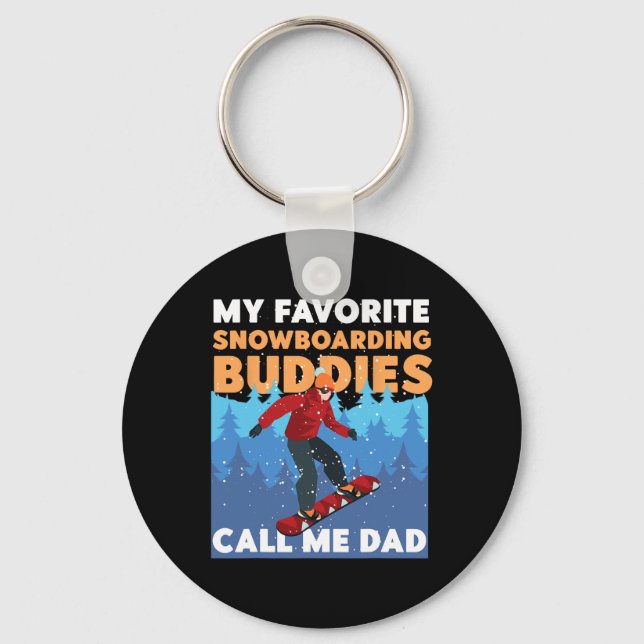 Snowboarding Snowboard Pappa Far Min favoriter Snö Nyckelring (Framsida)