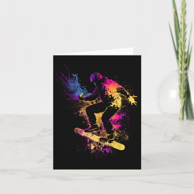 Snowboarding Snowboard Silhouette Gift Kort (Framsida)