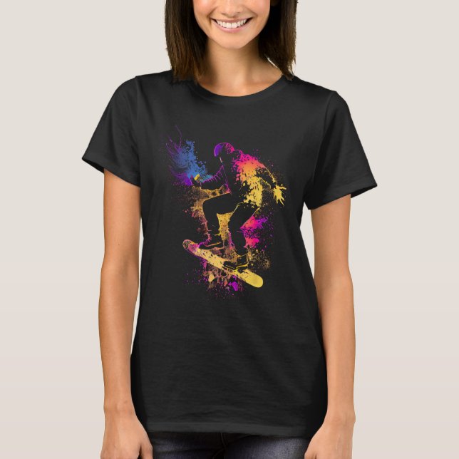 Snowboarding Snowboard Silhouette Gift T Shirt (Framsida)