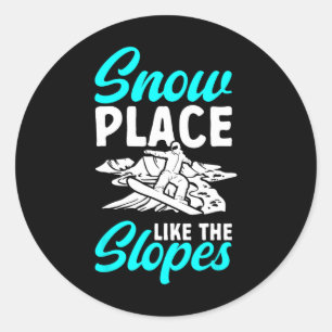 Snowboarding Snowboard Snö Ställe som Slopes Runt Klistermärke