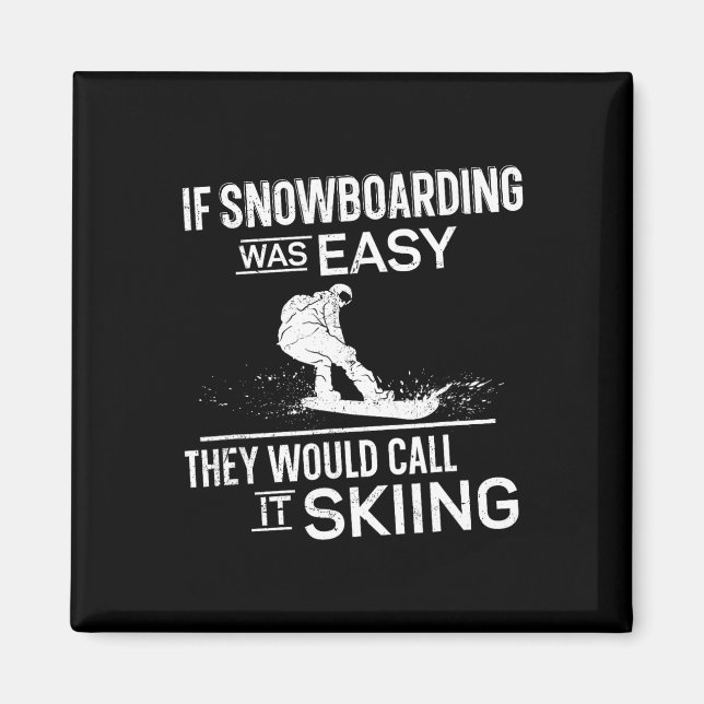 Snowboarding Snowboard Vintage 3 Magnet (Framsidan)