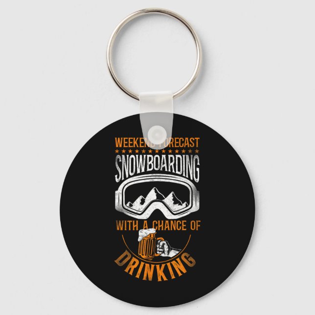 Snowboarding Snowboard Vintage Beer 1 Nyckelring (Framsida)