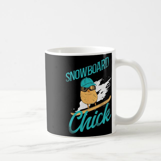 Snowboarding Snowboard Vintage Chicken Chick Kaffemugg (Höger)