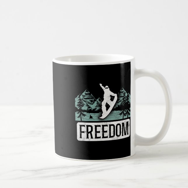 Snowboarding Snowboard Vintage Freedom Kaffemugg (Höger)