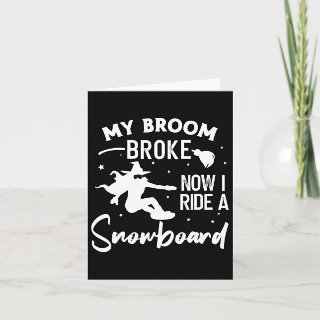 Snowboarding Snowboard Vintage Halloween Witch Kort (Framsida)