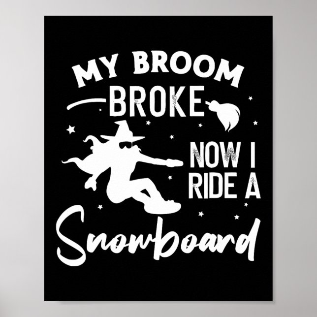 Snowboarding Snowboard Vintage Halloween Witch Poster (Framsidan)