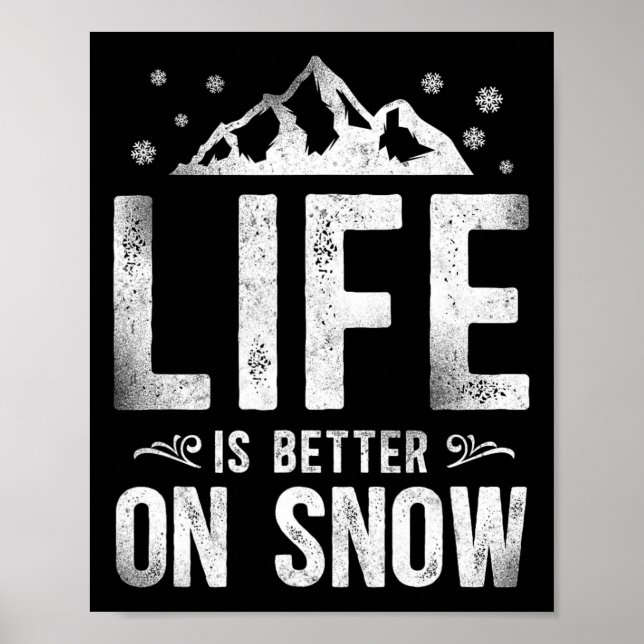 Snowboarding Snowboard Vintage Mountain Ski Skiing Poster (Framsidan)