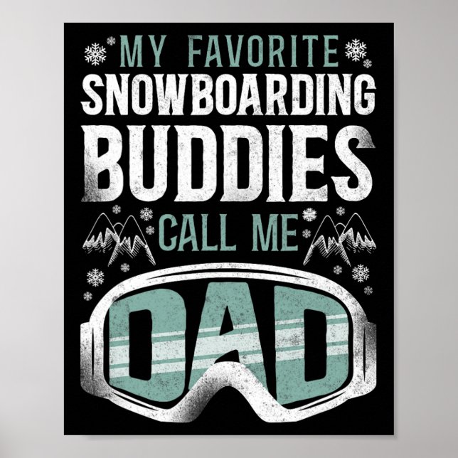 Snowboarding Snowboard Vintage Pappa Poster (Framsidan)