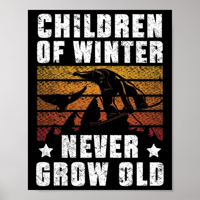 Snowboarding Snowboard Vintage Retro Children of W Poster (Framsidan)