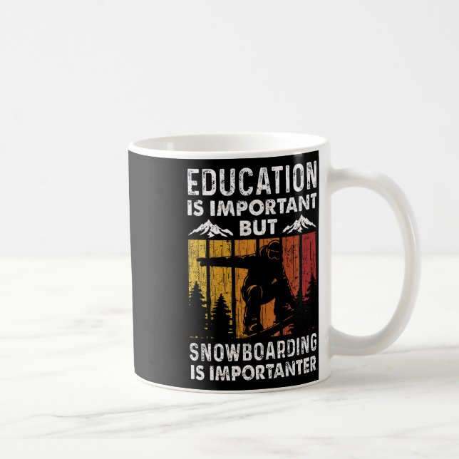Snowboarding Snowboard Vintage Retro Education är Kaffemugg (Höger)