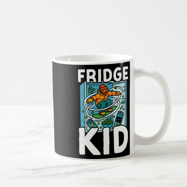 Snowboarding Snowboard Vintage Retro Fridge Kid Kaffemugg (Höger)