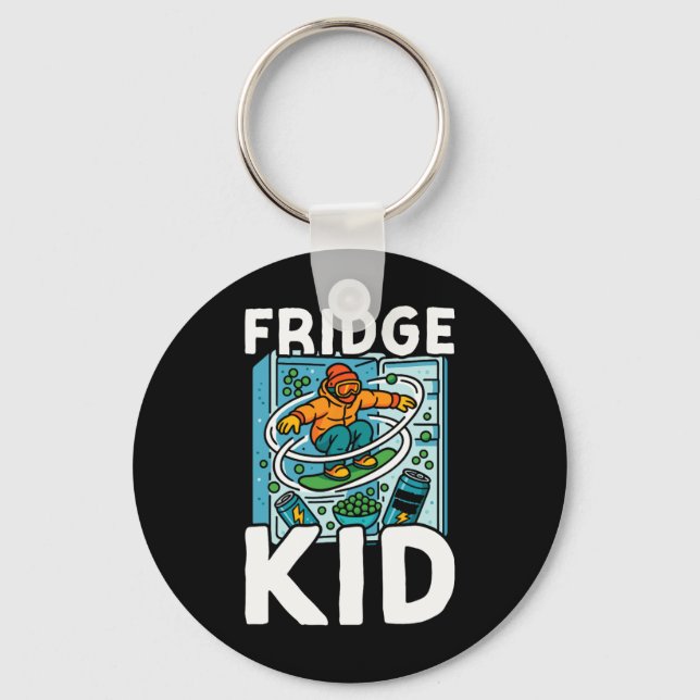Snowboarding Snowboard Vintage Retro Fridge Kid Nyckelring (Framsida)
