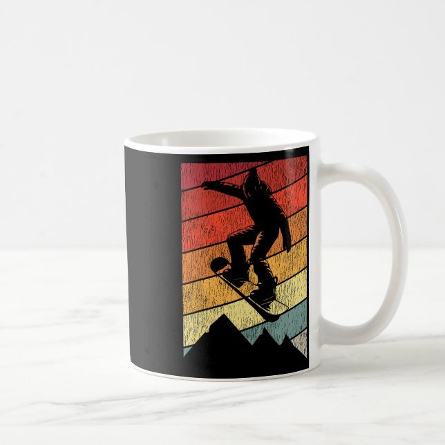 Snowboarding Snowboard Vintage Retro Mountain 1 Kaffemugg (Höger)