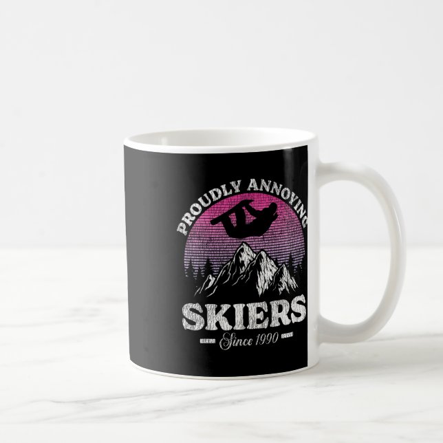 Snowboarding Snowboard Vintage Retro Proudly Annoy Kaffemugg (Höger)