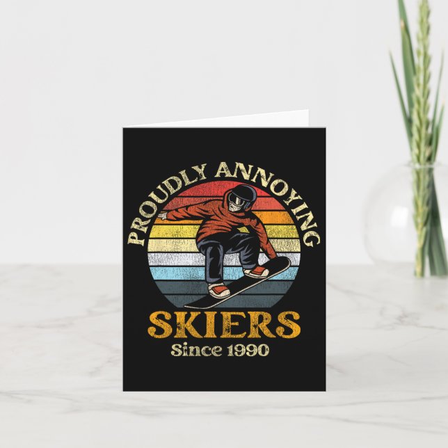 Snowboarding Snowboard Vintage Retro Proudly Annoy Kort (Framsida)