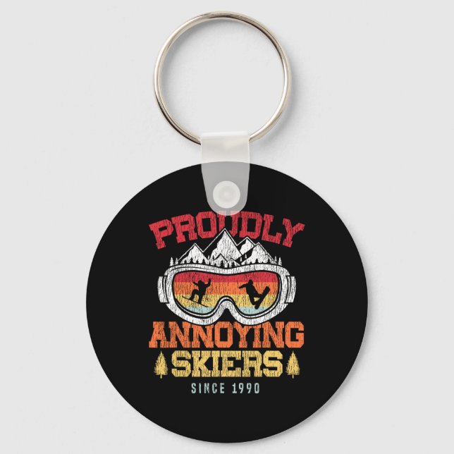 Snowboarding Snowboard Vintage Retro Proudly Annoy Nyckelring (Framsida)