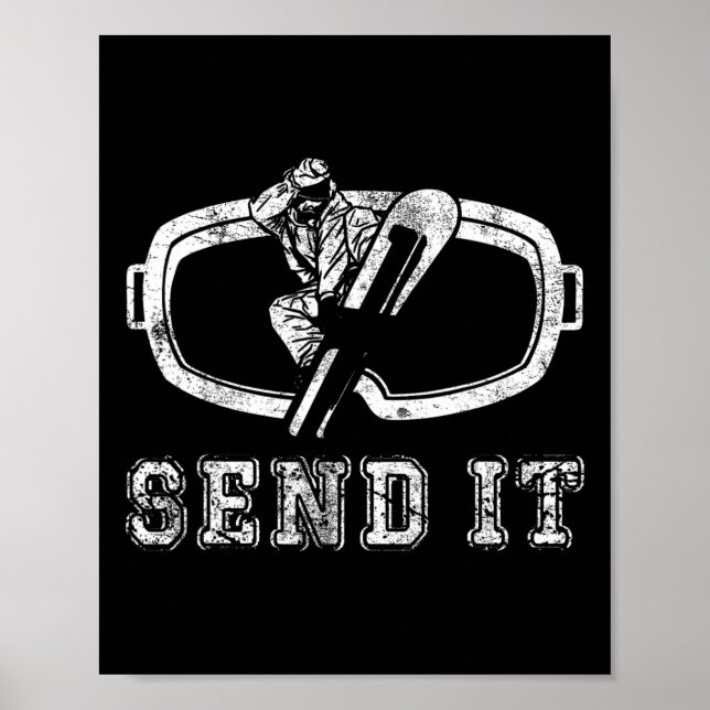 Snowboarding Snowboard Vintage Retro Skicka den Poster (Framsidan)