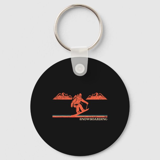 Snowboarding Snowboard Vintage Retro Snowboarding Nyckelring (Framsida)