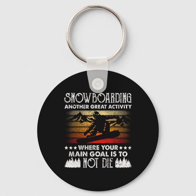 Snowboarding Snowboard Vintage Retro Snowboarding Nyckelring (Framsida)