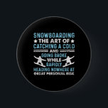Snowboarding Snowboard-Vintagen som går ombord på  Knapp<br><div class="desc">Snowboarding Snowboard-Vintage Snowboarding the Art of the Art of</div>