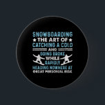Snowboarding Snowboard-Vintagen som går ombord på  Knapp<br><div class="desc">Snowboarding Snowboard-Vintage Snowboarding the Art of the Art of</div>