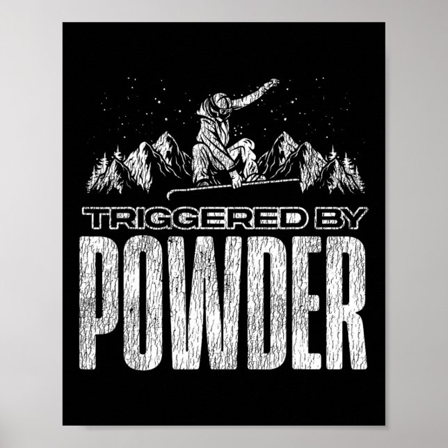 Snowboarding-snowboardbords utlöst av pulver poster (Framsidan)