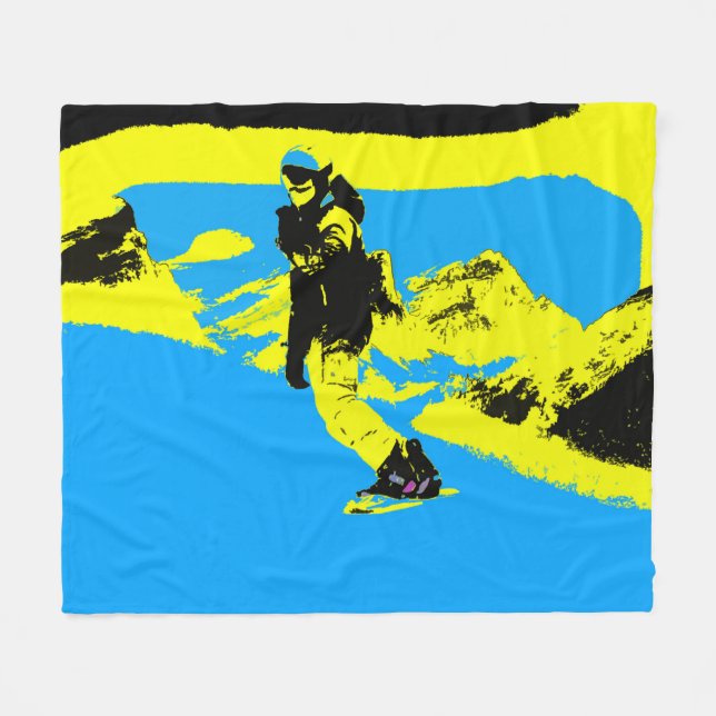 Snowboarding- Snowboarder Fleece Blanket (Framsidan (Horisontell))