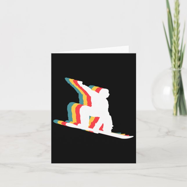 Snowboarding Snowboarder Retro Kort (Framsida)