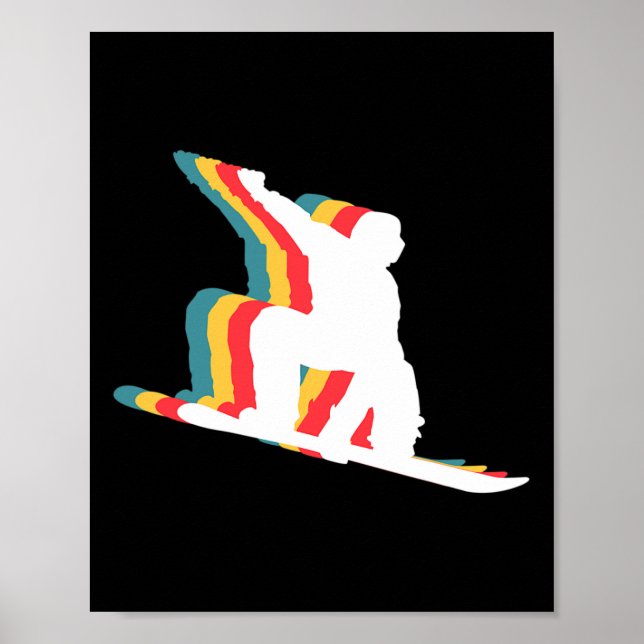 Snowboarding Snowboarder Retro Poster (Framsidan)