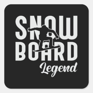 Snowboarding Snowboarder Snö Funny Gift Fyrkantigt Klistermärke