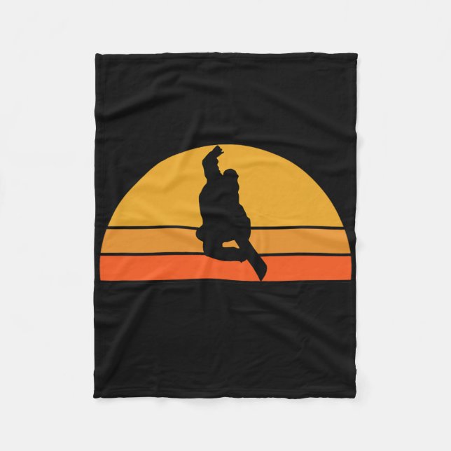 Snowboarding Snowboarder Snö Snö Winter Sunset R Fleecefilt (Framsidan)