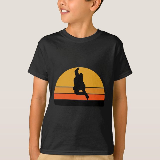 Snowboarding Snowboarder Snö Snö Winter Sunset R T Shirt (Framsida)