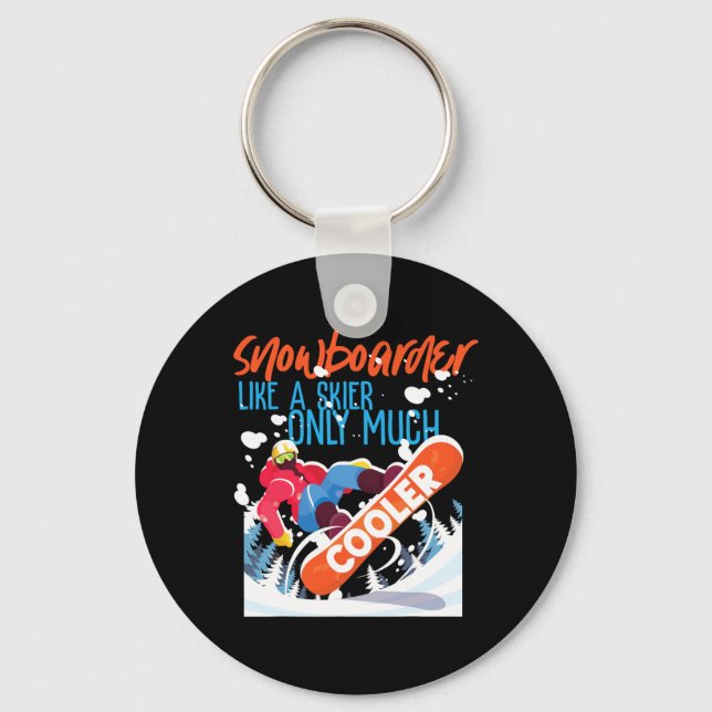 Snowboarding Snowboarder som en skiva på Nyckelring (Framsida)