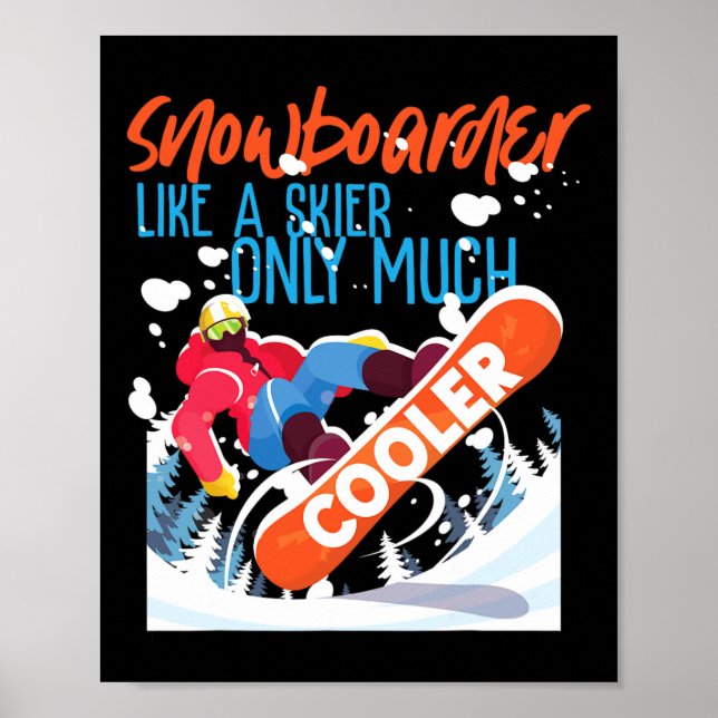 Snowboarding Snowboarder som en skiva på Poster (Framsidan)