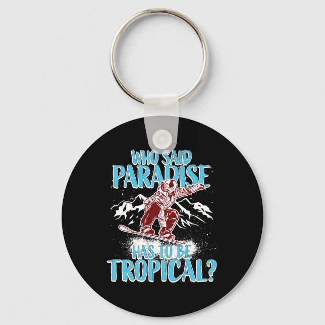 Snowboarding Snowboarder Winter Funny Qu Nyckelring (Framsida)