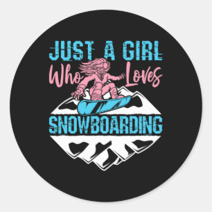 Snowboarding Snowboarder Winter Sports Women Girls Runt Klistermärke
