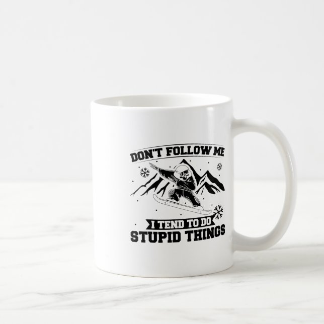 Snowboarding Snowborder Följ mig inte Kaffemugg (Höger)