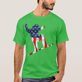 Snowboarding Sport USA Retro American Flagga 4:e T Shirt