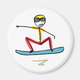 Snowboarding Stickman Magnet