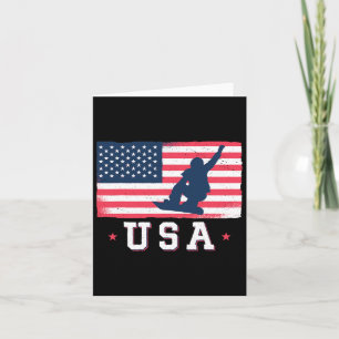 Snowboarding US American Flagga Snowboard Women Ki Kort