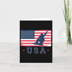Snowboarding USA Amerikanska Flagga Snowboard Wome Kort